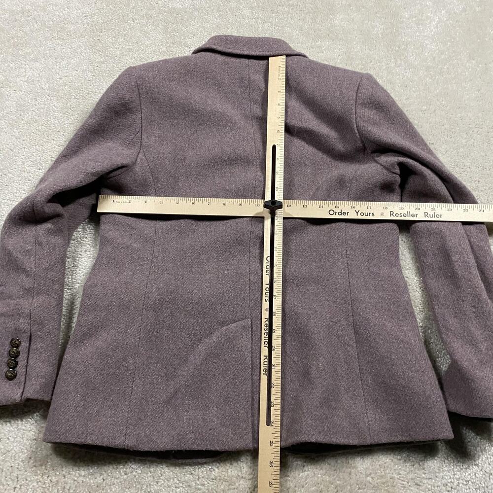 Lauren Ralph Lauren Blazer Jacket Womens 12P Purple Wool Tweed Herringbone - Picture 5 of 8